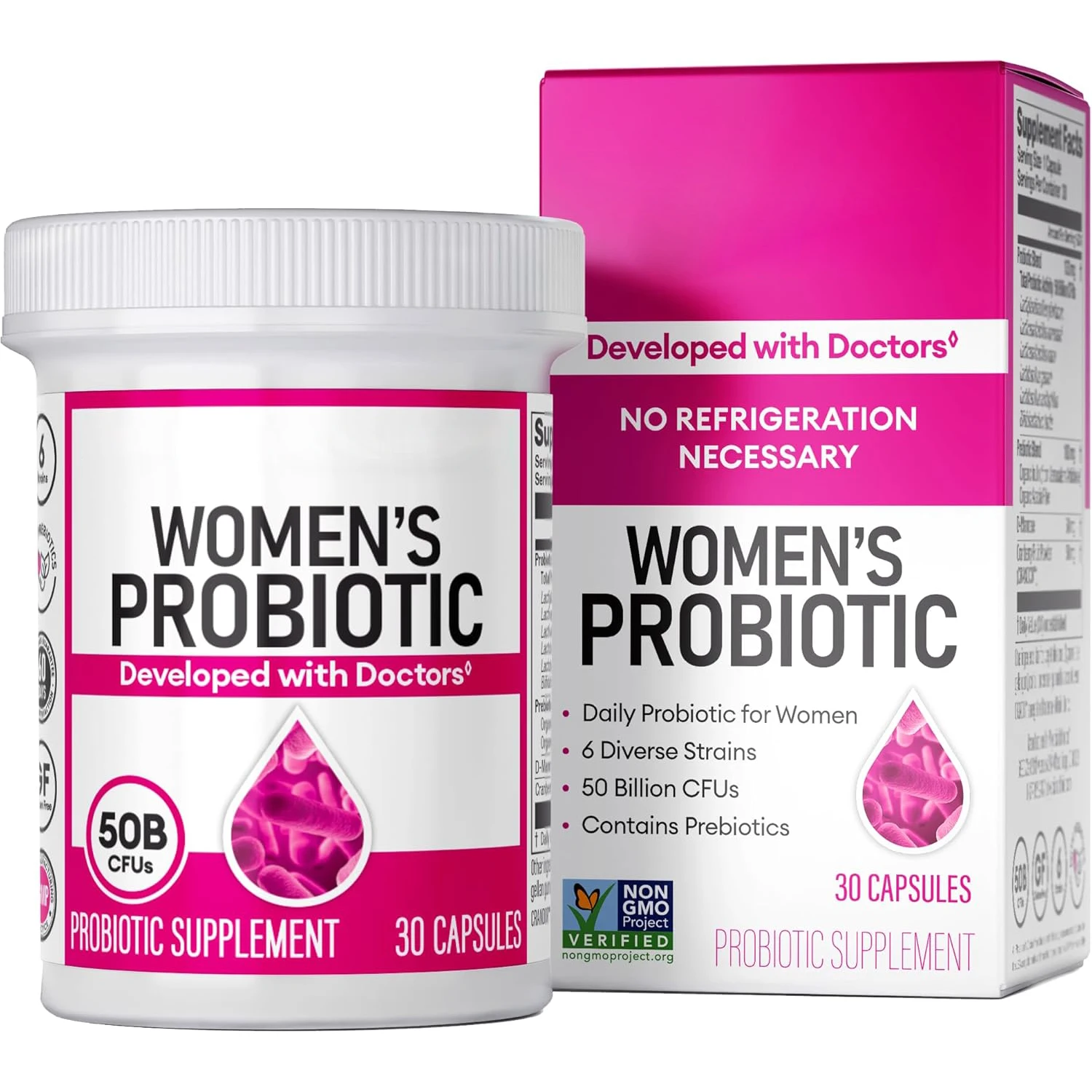 Women's Probiotic Capsules, Supports pH Balance for Women, Vaginal, Urinary, Digestive and Immune Health, 50 Billion CFU
