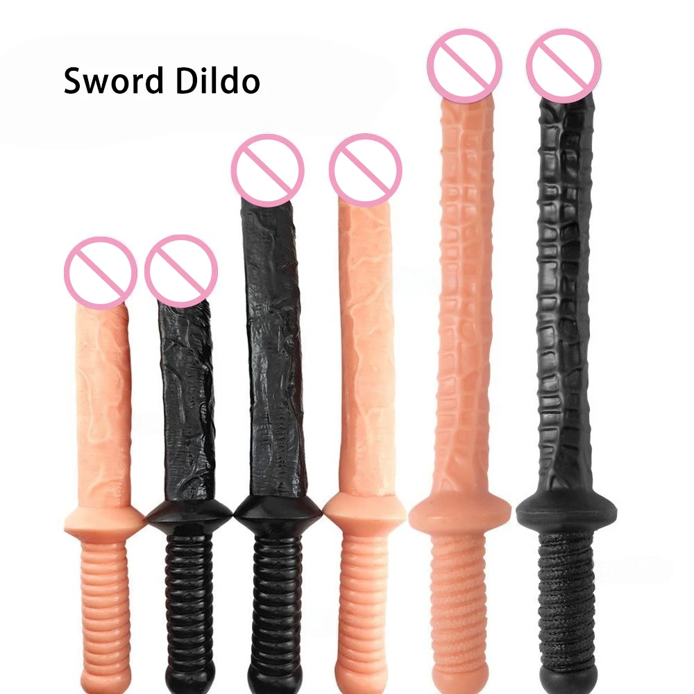 Consolador con espada de mano para parejas, productos para adultos, tapón Anal, masturbador de estimulación Vaginal femenina, juguete sexual para Gay y lesbiana 18+