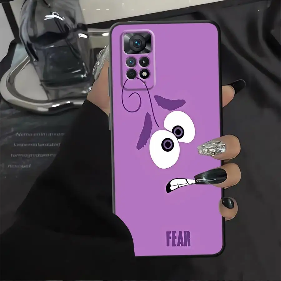 حافظة Disneys Inside Out لهاتف Xiaomi Redmi Note 12s 13 14 Pro Plus 10S 9S 9 10 11 12 Pro 11s 7 8 غطاء هاتف ناعم أسود