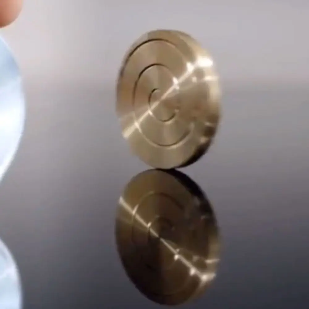 Juguetes giratorios redondos de acero inoxidable para aliviar la fatiga, juguetes giratorios de escritorio, rodamiento silencioso de Metal, giroscopio para la yema del dedo