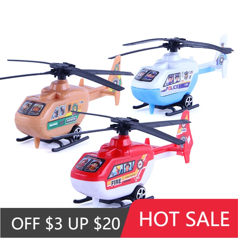 1Pcs Classic Random Colour Pull Back Helicopter Model Toy Mini Fashion Children Entertainment Vehicle Wind Up Toys