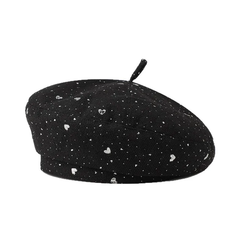 

Beret Cap Vintage Knit Slouchy Hat | Autumn/Winter Fashion Accessory Elegant Women's Beret Flat Cap Female New Rose Bow Pattern