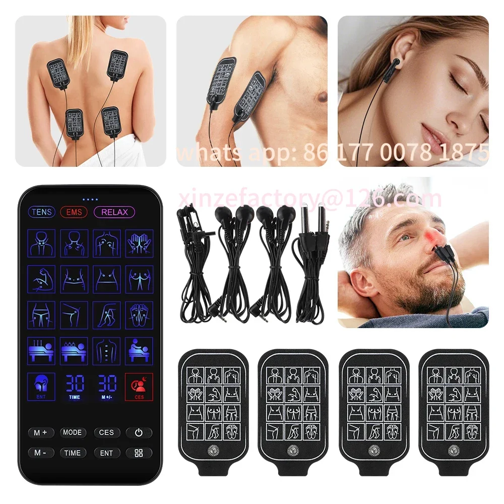 Customizable 4 IN 1 Multifunctional Therapy Machine EMS+TENS Pulse Massager+CES Sleep Aid+ENT Three Color Rhinitis Instrument