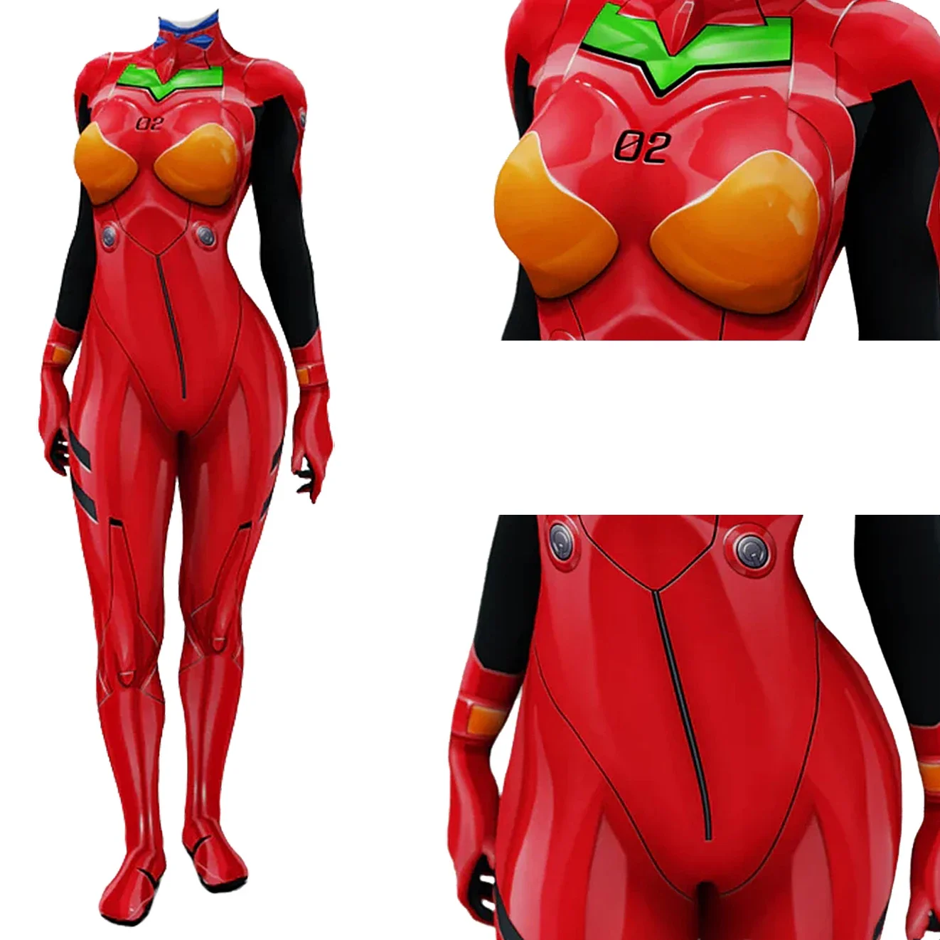 Asuka Rangure Anime Cosplay Costume para Mulheres, Super-herói, Girl Bodysuit, Catsuit, Impresso 3D, Spandex, Roupa de Halloween, Roupa, EVA, Asuka