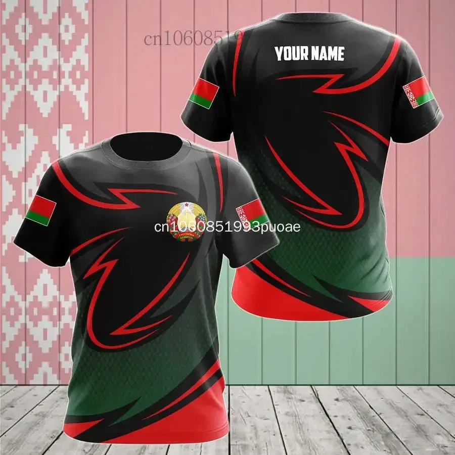 Camiseta estampada con bandera de Bielorrusia para hombre, Jersey informal de verano, camisetas holgadas de moda, Tops de manga corta de gran tamaño