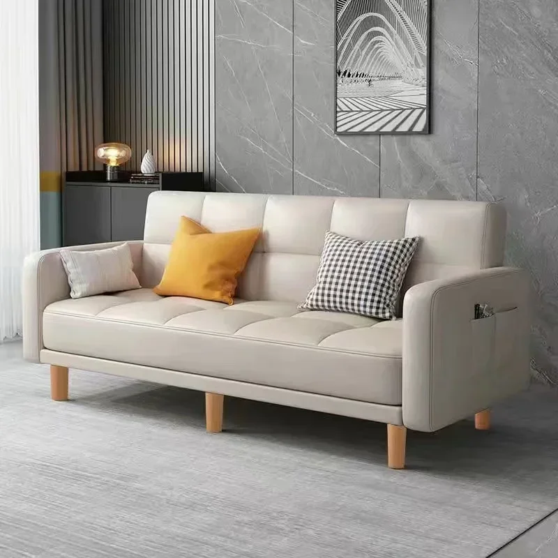 Sofa living room Small apartment rental room Folding sofa bed Single double bedroom Simple modern apartment Fabric sofa image 5