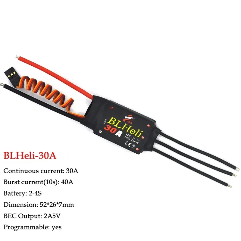 BLHeli Brushless ESC 12A 20A 30A 40A 50A 60A 80A com controlador eletrônico de velocidade UBEC para asa fixa DIY FPV RC Drone Avião