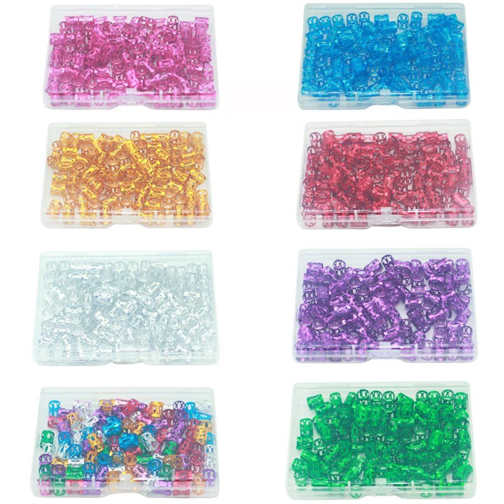 100pcs  Dreadlock Hair Rings Cuff Clips Hair Braids Colorful Dirty Braids Beads Hairpin Jewelry Hair Accessories