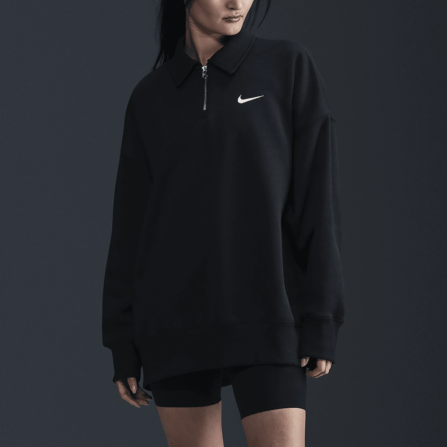 

Оригинальная зимняя женская толстовка Nike с капюшоном и полумолнией FZ3208-010