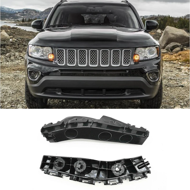 1 Pair Car Front Bumper Bracket Retainer Plastic Hold Mount for Jeep Compass 2011 2012 2013 2014 2015 2016 2017 Auto Accessories