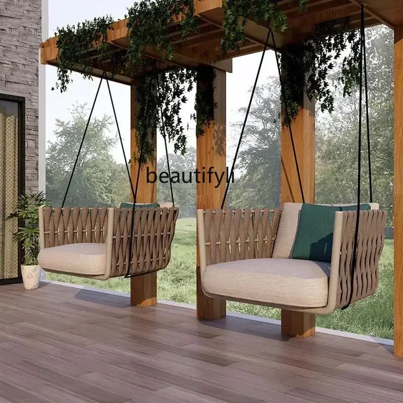 Outdoor Home Rocking Chair Bedroom Indoor Patio Swing Rattan Chair Adult Balcony Lazy Single Patio Hanging Basket