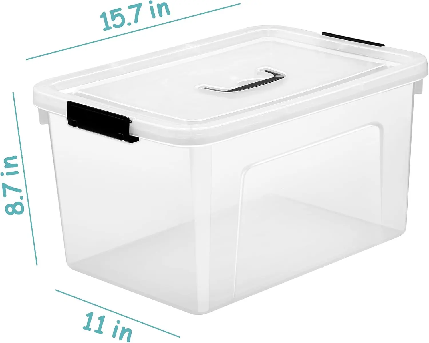 19 Quart Plastic Storage Bins with Lids, 6-Pack Stackable Clear Storage Organizing Box with Handle