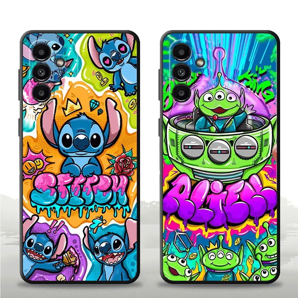 Disney Multiple Stitches Phone Case for Samsung Galaxy A52 A72 A12 A13 A14 A21s A22 A23 A24 5G Silicone Black Soft Cover