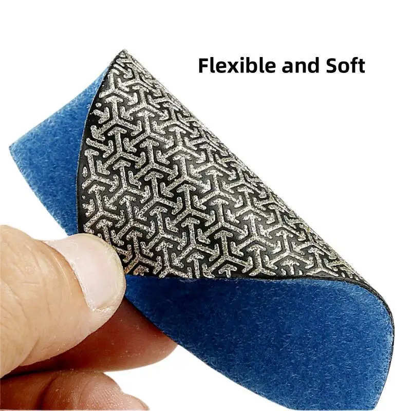 90mm Dreieckige Polierpads, galvanisierte Schleifpads für Fliesen, Stein, Marmor, Beton, Glas, Körnung 60, 120, 200, 400 – Detail 4