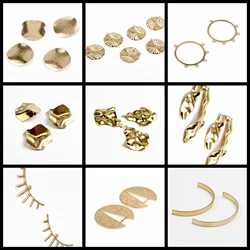 Raw Hammered Brass Charms,Geometry Pendants,Findings Accessories For Diy Earrings Necklace Bracelet DIY Making,Jewelry Supplies