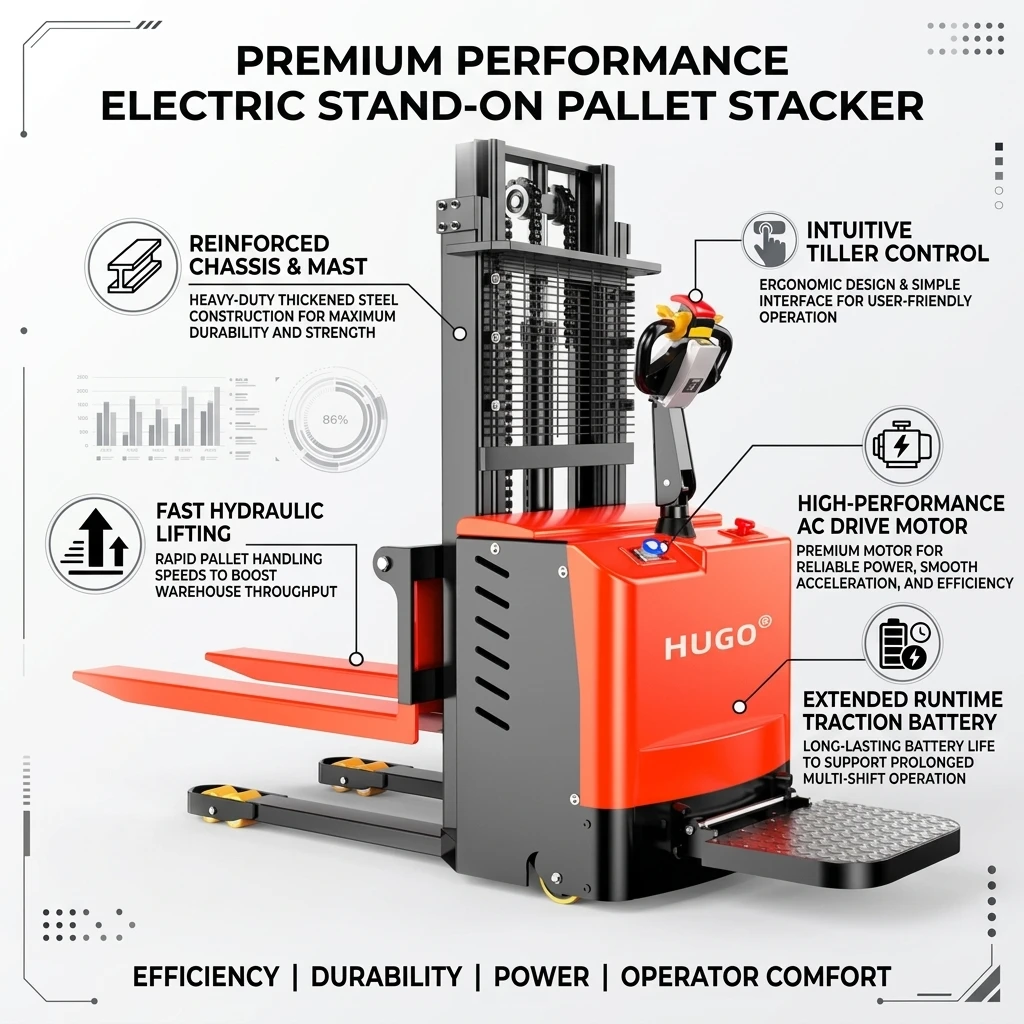 1 Ton 2.5m Forklift Lift Battery Batteries Stacker Seri Electr Lifting Stacker Full Electric Pallet Stacker