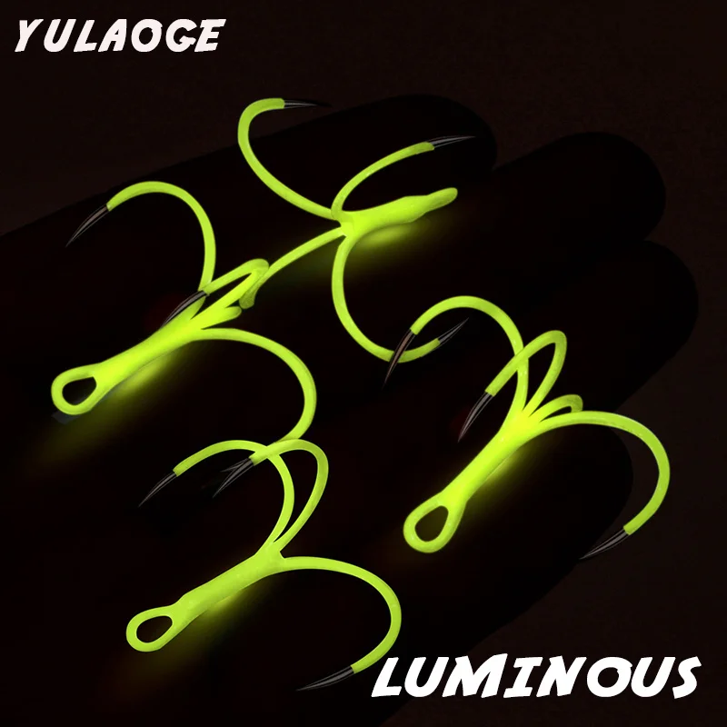 10PCS/box Sea swivels fishing Luminous Quadruple fishing Hooks fishing Lure Hooks bait squid hook silure fishing explosion
