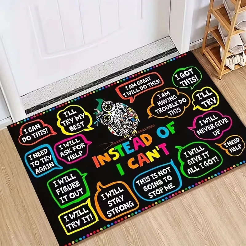1pc German  Black Edition' Text Floor Mat - Non-Slip Machine Washable Entry, Modern German Design Polyester Mat Decoration