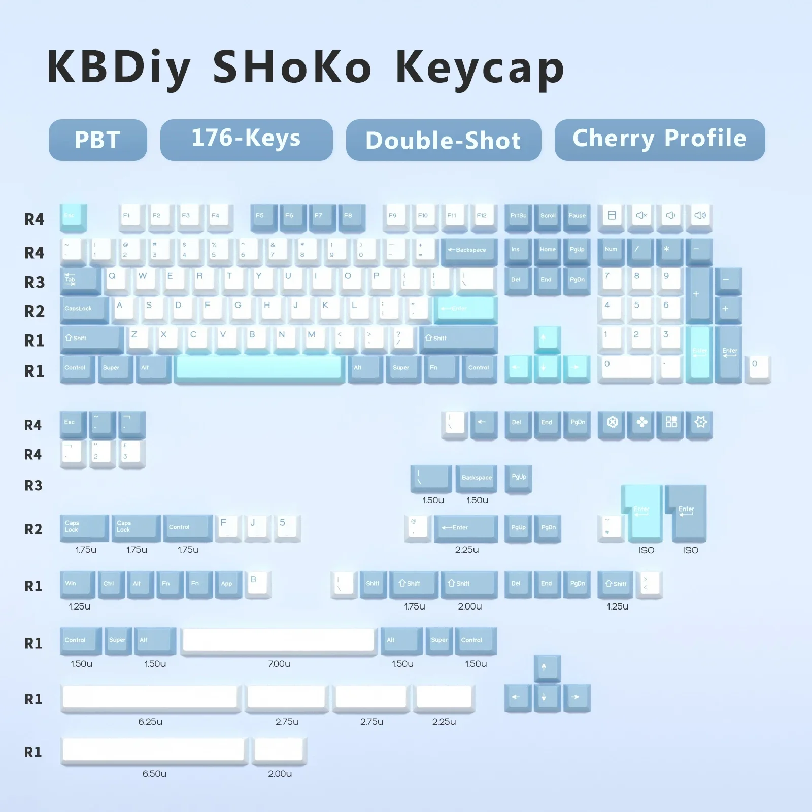 KBDiy 176 키 GMK SHOKO 키 캡 체리 프로필 PBT 키 캡 기계식 키보드 게임용 맞춤형 MX 스위치 이중 샷 ISO 키