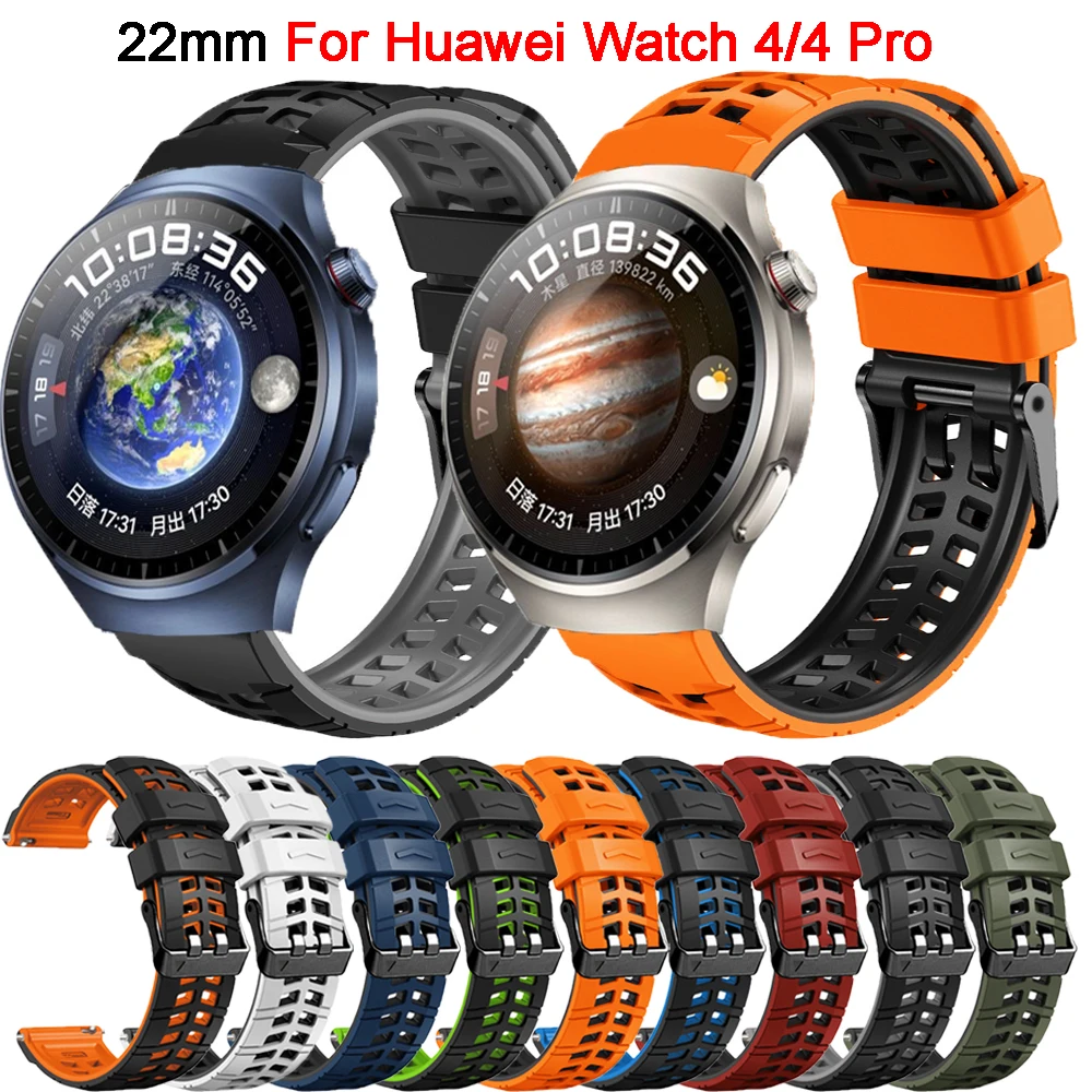 

Ремешок силиконовый для Huawei Watch 4/4 Pro, сменный спортивный браслет для Huawei GT 2 3 GT2 GT3 Pro 46 мм, 22 мм