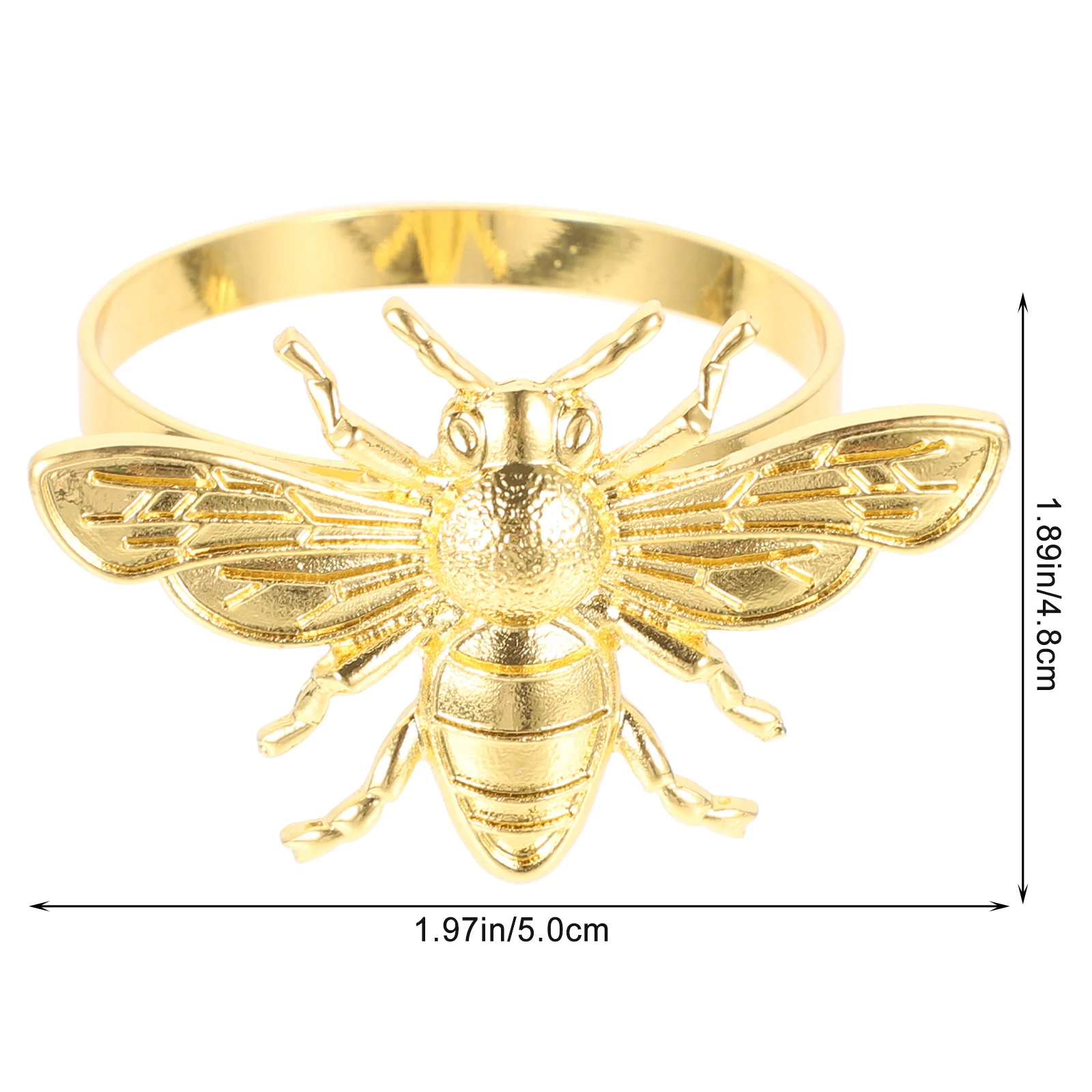 6 Pcs Decorate Bee Napkin Rings Gold Paper Towel Holder Accessory Alloy Birthday Shaped Buckles