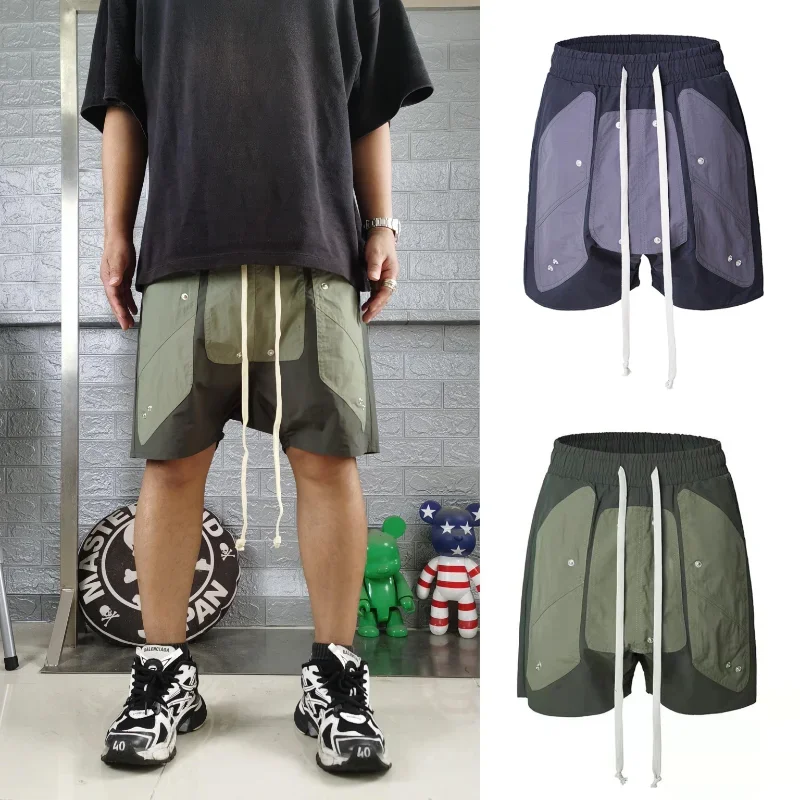 

23SS High Street Drawstring Shorts Pocket Shorts Men Women High Quality Heavy Fabric Vintage Shorts Genshin Impact