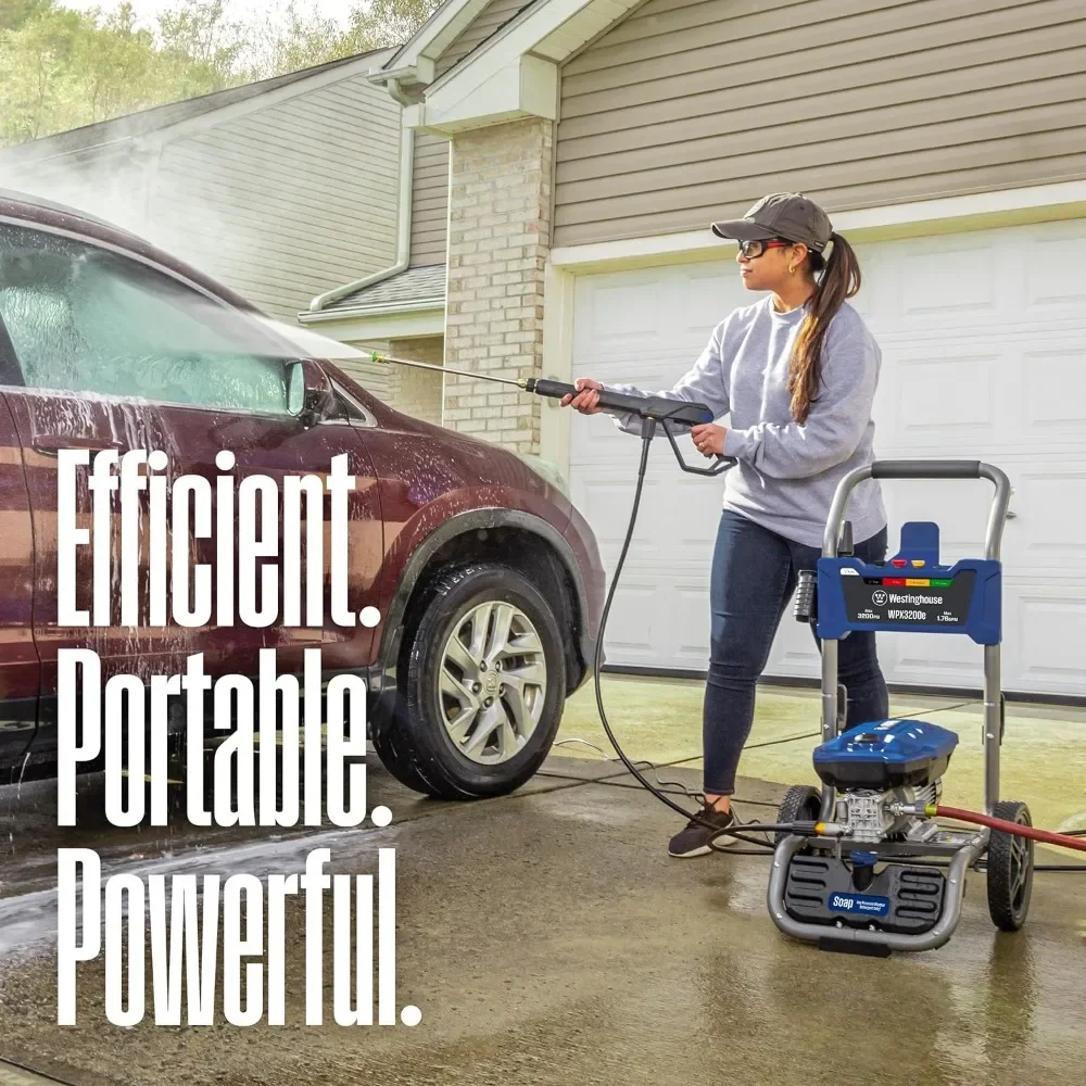 WPX3200e Electric Pressure Washer, 3200 PSI and 1.76 Max GPM, Induction Motor, Onboard Soap Tank, Spray Gun and Wand