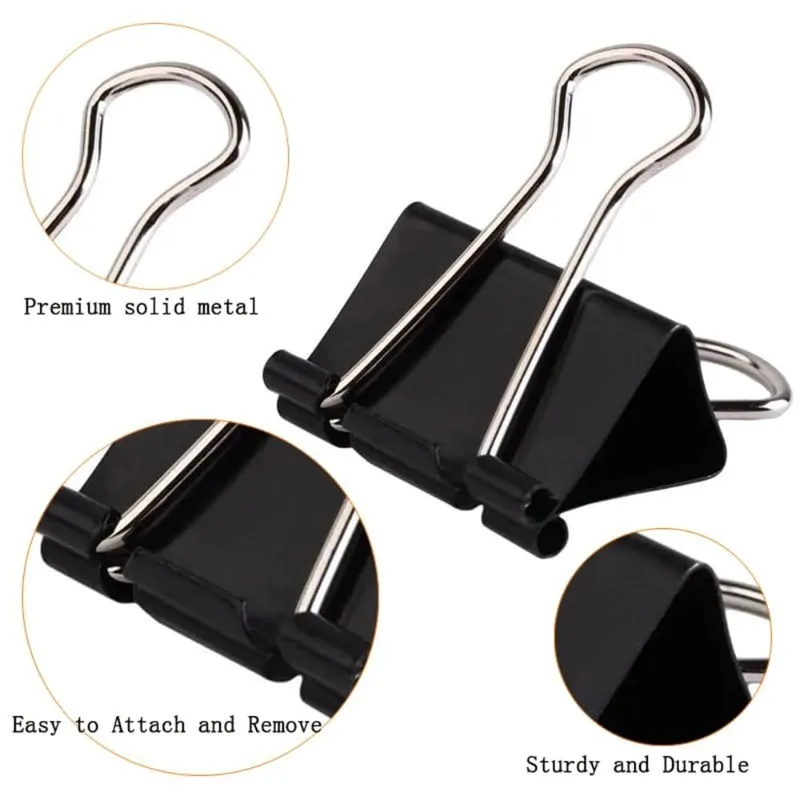 50/60mm Binder Clips, for Office and Home Supplies, Bill Folder, Drawing Board Folder, Extra Large Clips Heavy Duty Paper Clamps image 3