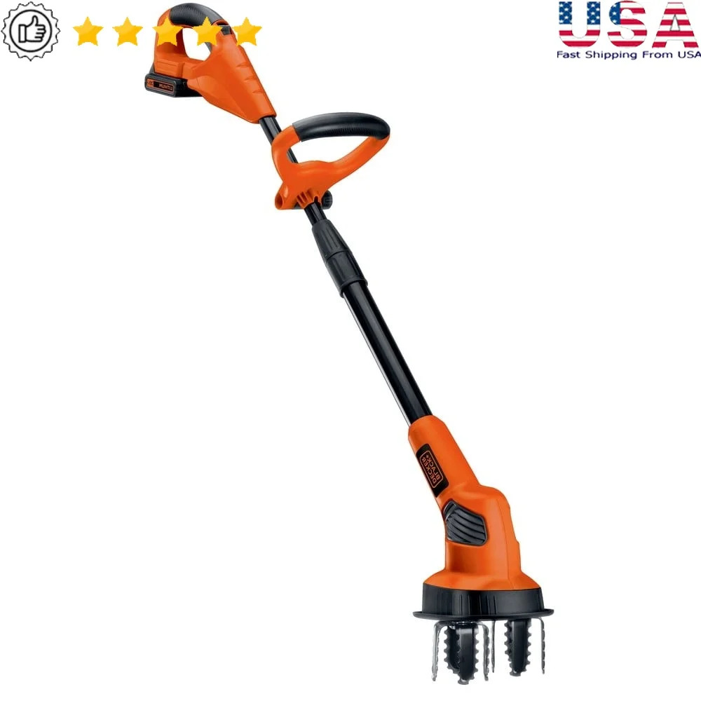 

20V MAX Lithium Cordless Garden Cultivator Adjustable Handle Lightweight Design Counter Oscillating Tines Ergonomic Soft Grip