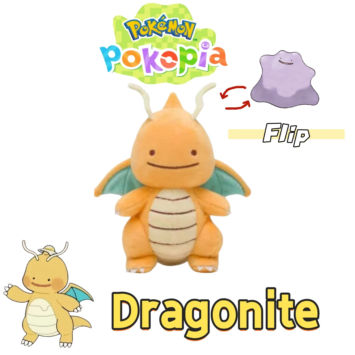 

Pokopia Dragonite Plush Ditto Transformation Series Doll Pokemon Magnemite Toy Gyarados Wooper Scyther Tangrowth Graveler