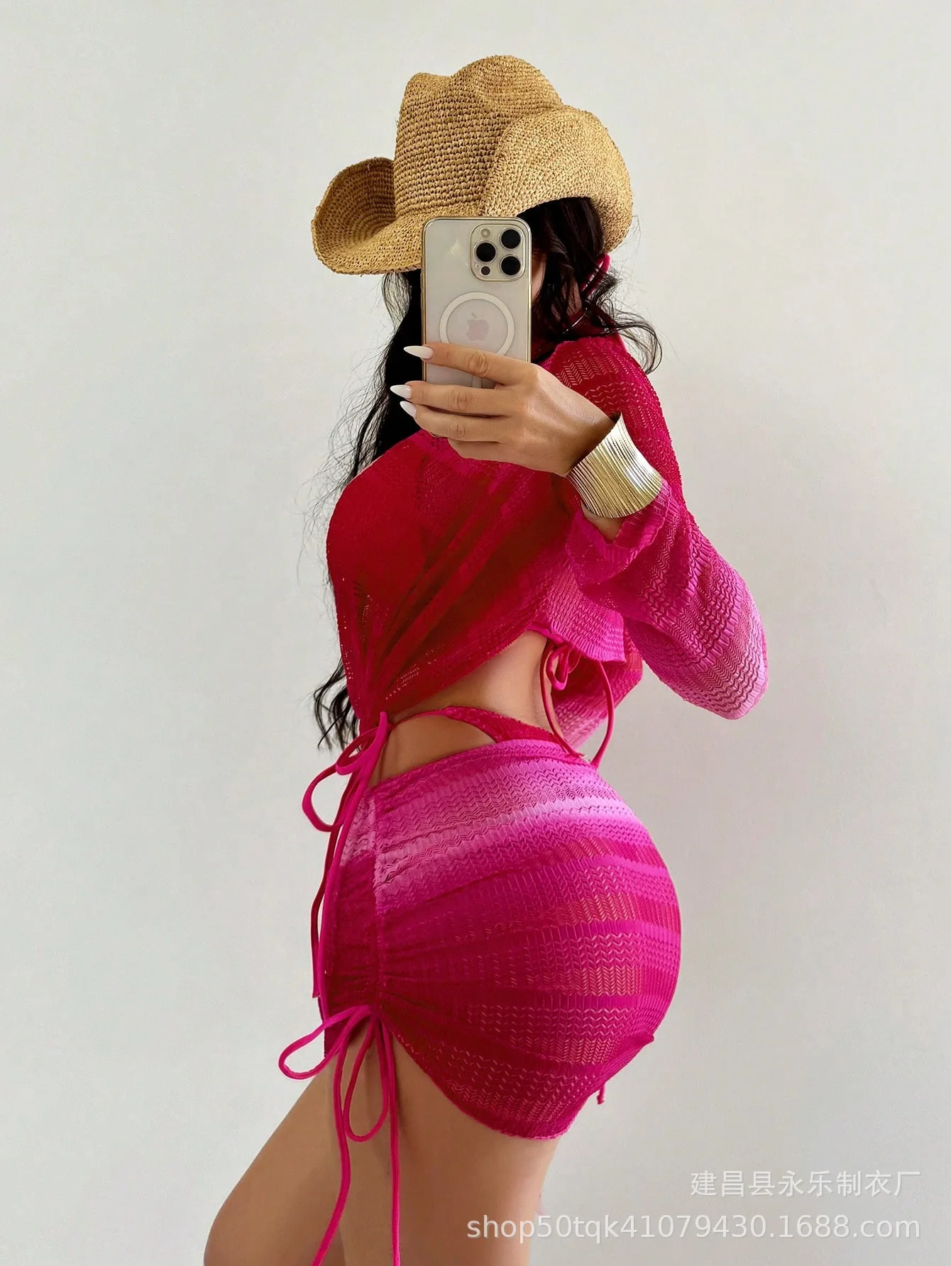 2025 feminino 3 peças cor bloco conjunto de biquíni com pura manga longa cobrir sexy praia maiô verão manga longa sexy maiô