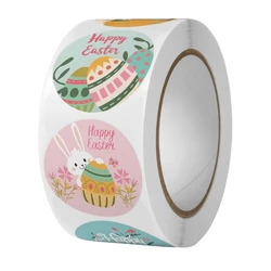 500pcs Happy Easter Stickers Bunny Eggs Adhesive Seal Label for Easter Dropshipping