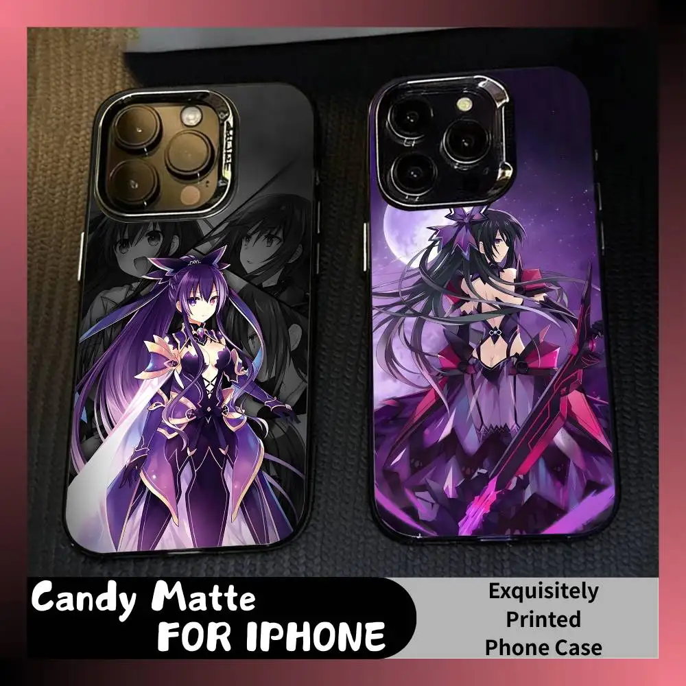 

T-Tohka Form D-Date-a-Live Phone Case For iPhone 16 17 15 14 12 13 Pro Max Black Candy Matte Shockproof Cover