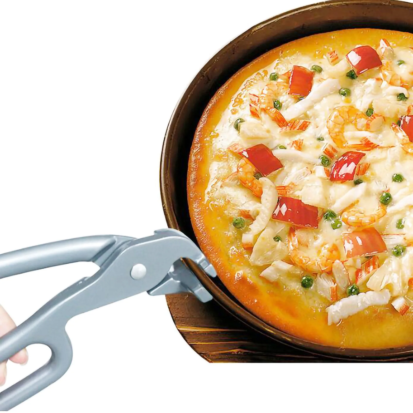 SEWS-Pizza Gripper For Deep Pizza Pans Heavy Duty Gripper Cast Aluminum Pan Tongs For Pulling Hot Oven Pizza Pan Dish Tray