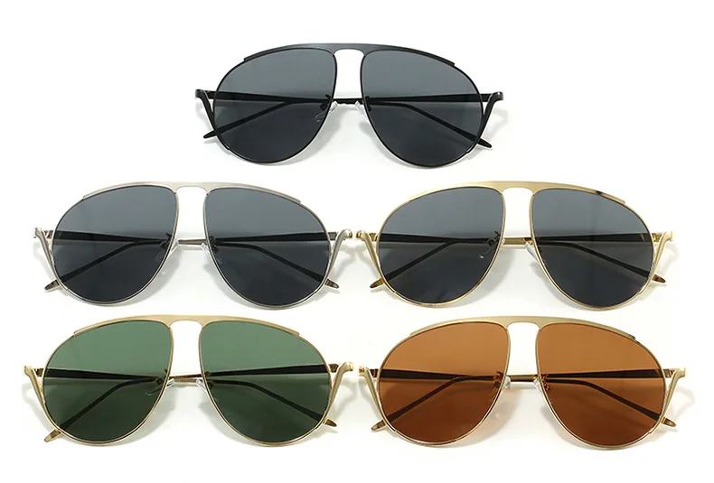 Neue Retro Hohe Qualität Runde Sonnenbrille Für Frauen Männer Mode Weibliche Luxus Übergroßen Sonnenbrille Shades UV400 Brillen – Detail 2