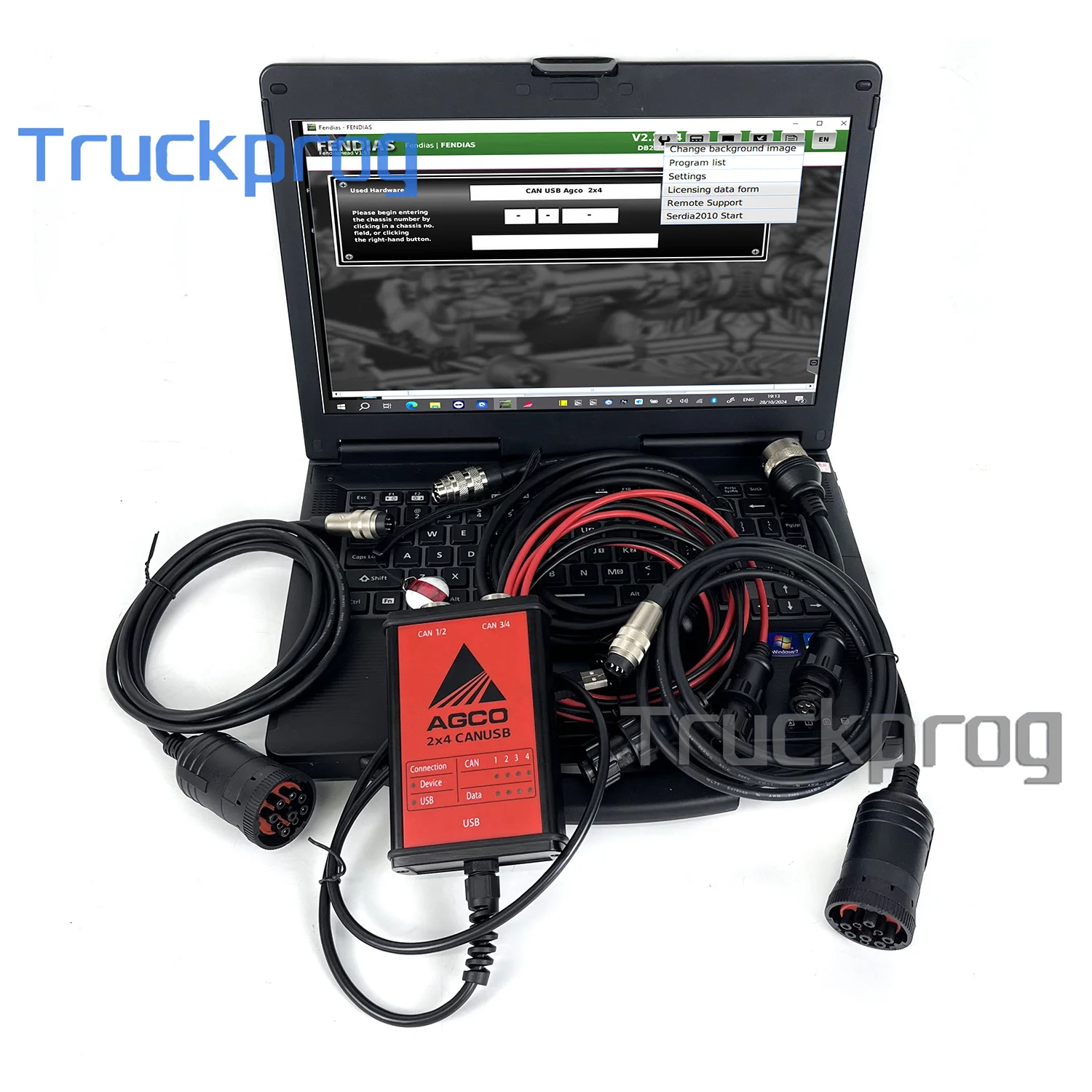 CF53 laptop with For AGCO Tractor Diagnostic Tool for Massey Ferguson Fendt AGCO EDT Electronic Diagnostic Tool with key dongle