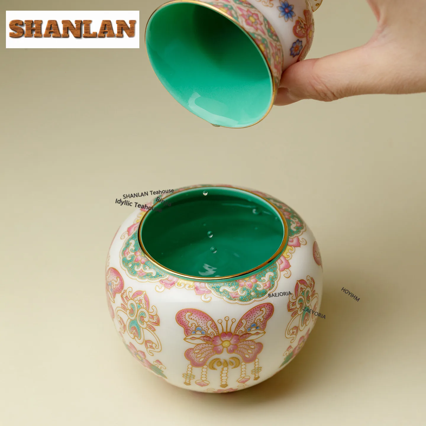 Butterfly Roosting Beside Flowers Jianshui Tea Wash Bowl Water Washing Slag Tank Household Chaxi Cha Accessories Ornaments Gifts