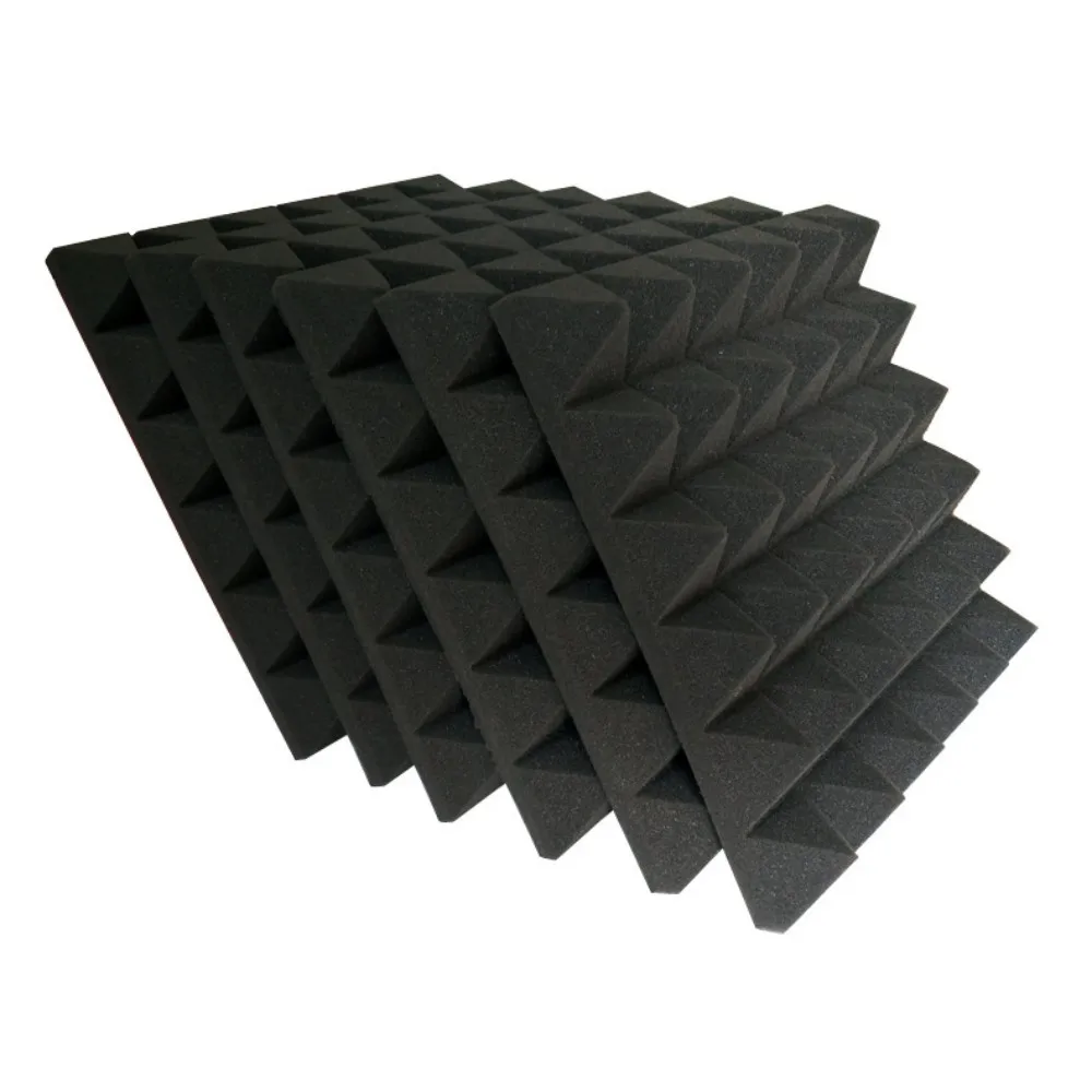 2 in. x 12 in. x 12 in. Square Sound Absorbing Acoustic Foam Panels in Black (36-Pack)