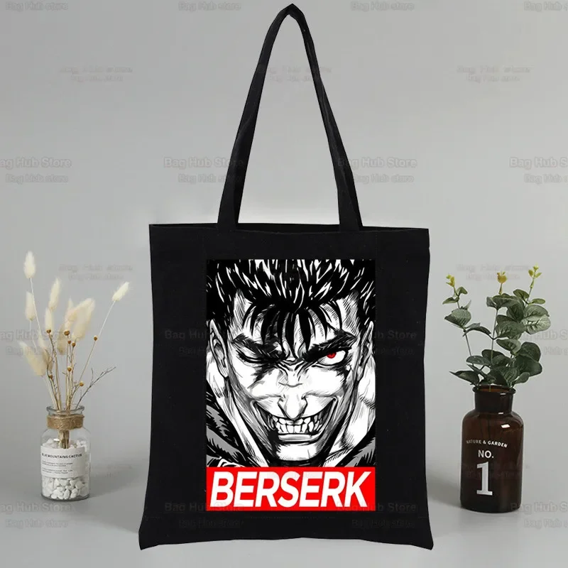 Berserk Vintage Manga Guts Griffith Cool Manga Canvas Women\'s College Ulzzang Black Large Capacity Casual Fashion Shoulder Bags