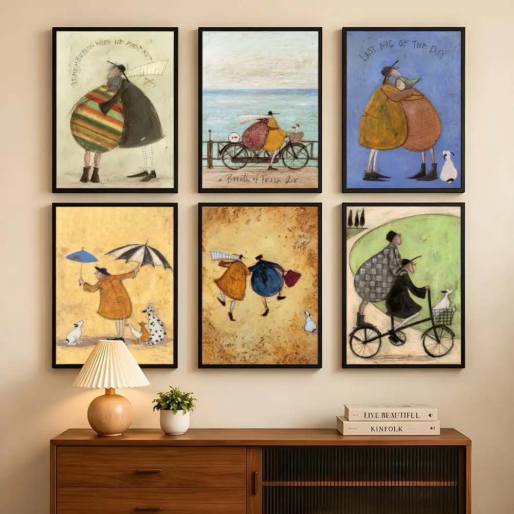 Art S-Sam T-Toft A-Art P-Prints Poster Self-Adhesive Art Waterproof Paper Sticker Coffee House Bar Room Wall Decor
