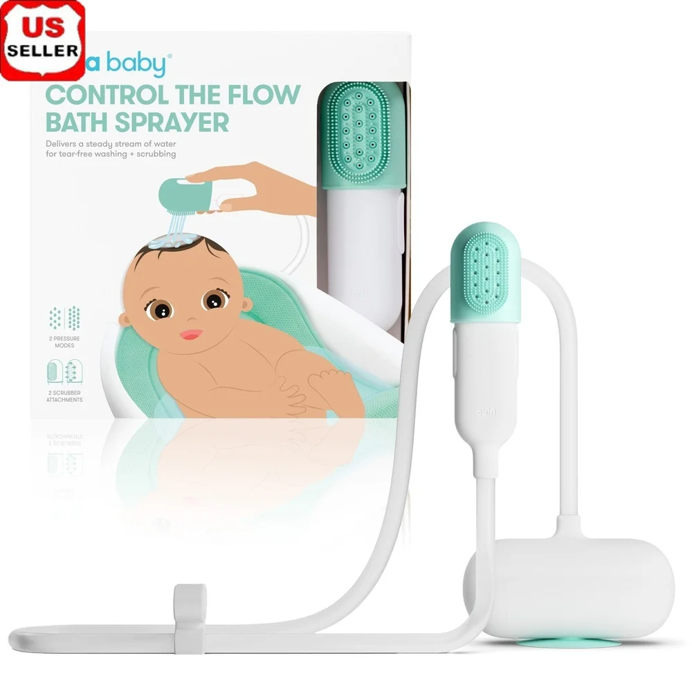 

Насадка для душа Control The Flow Распылитель для ванны с длинным шлангом Два силиконовых насадки для скруббера Регулируемые режимы давления Без разрывов