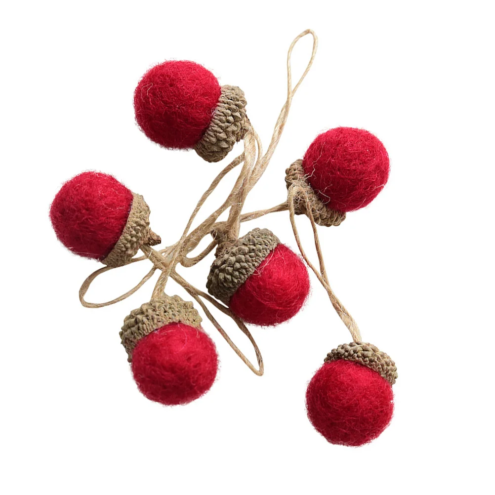 Fall Garland Felt Pine Cones DIY Pendant Tree Tower Christmas Supplies Red Acorn Decor Decorations