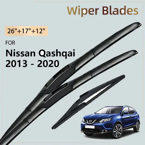 Front Rear Wiper Blades For Nissan Qashqai J11 J 11 Rogue Sport 2013 - 2020 2019 2018 2017 2016 2015 2014 Windshield Windscreen