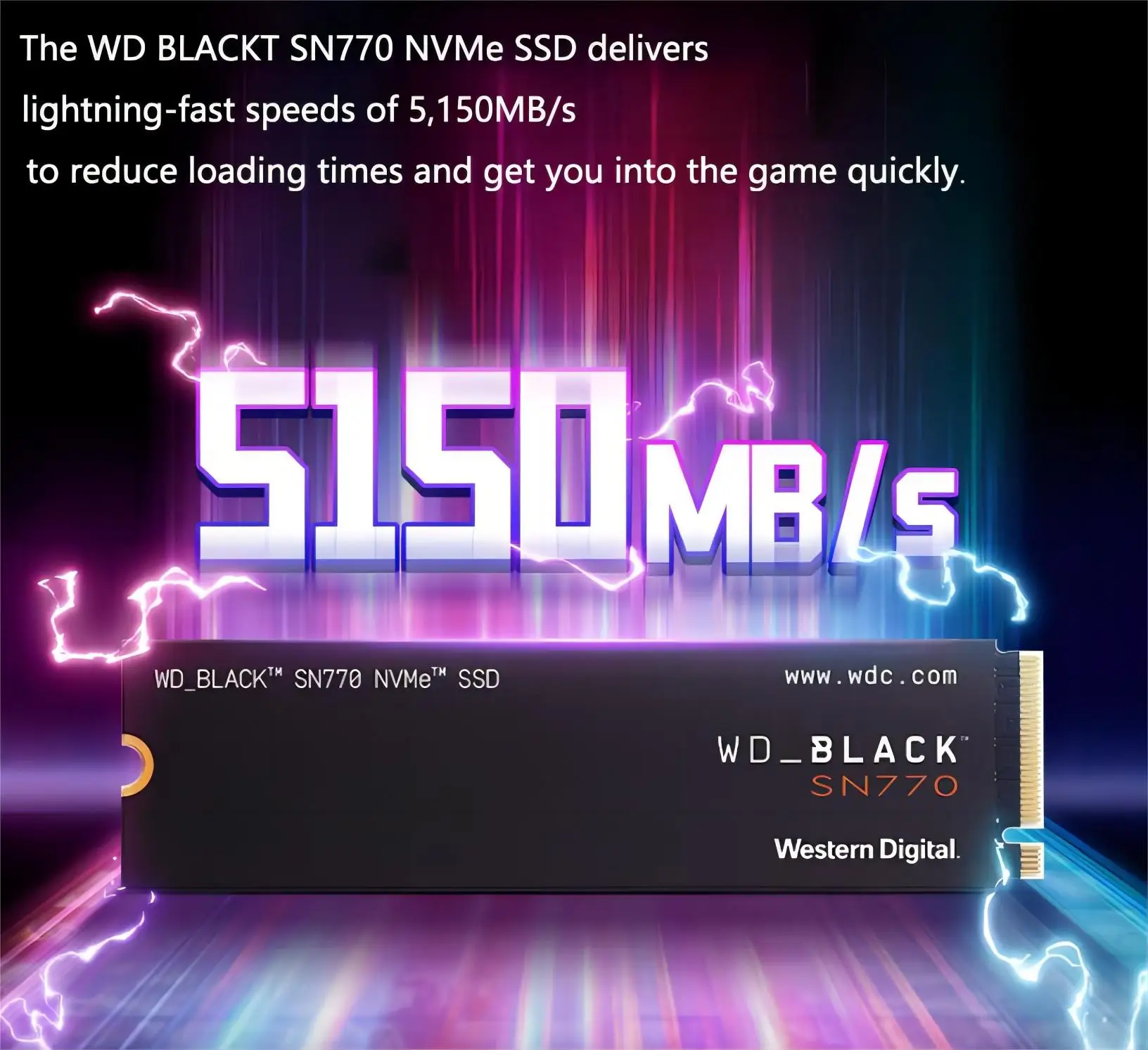 WD_BLACK SSD SN770 SN850X Solid State Drive NVMe Internal Gaming SSD Gen4 PCIe M.2 2280 3D NAND SSD for PC PS5 Desktop Laptop