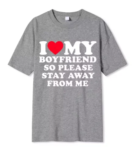 أنا أحب صديقتي تي شيرت أنا قلب صديقتي التي شيرت GF تي شيرت أصدقاء الهدايا عيد الحب زي الجرافيك المحملة القمم