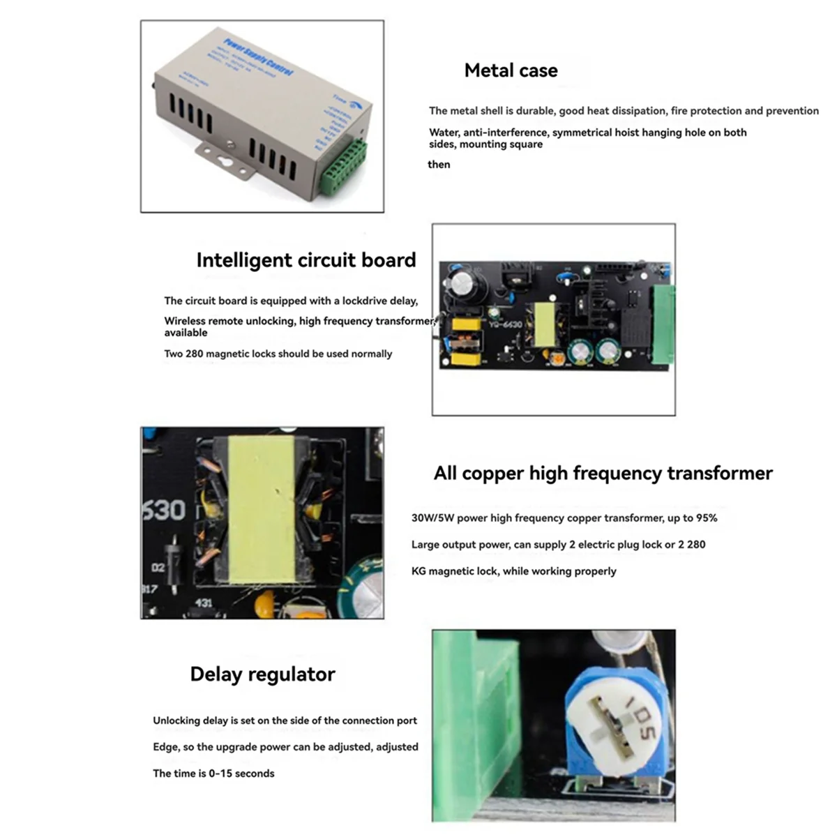 Nuevo Control de acceso fuente de alimentación transformador puerta sistema adaptador AC110-240V Covertor sistema máquina blanco DC12V 3A