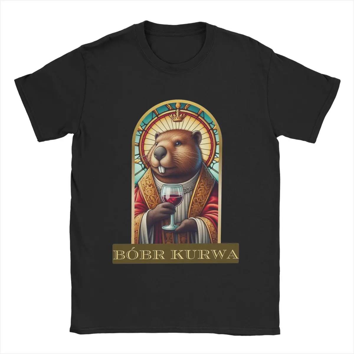 Men's Saint Bobr Kurwa Beaver Bober T Shirt Pure Cotton Clothing Humorous Short Sleeve Crewneck Tee Shirt Gift T-Shirts