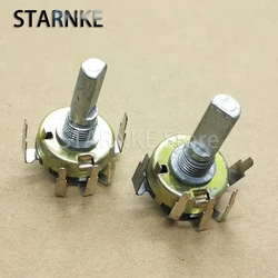 2PCS RV17 Type Reverse Bent Foot B50K Inward Bend Single 5Pins Potentiometer Handle Length 20MM With Switch To Adjust The Pitch