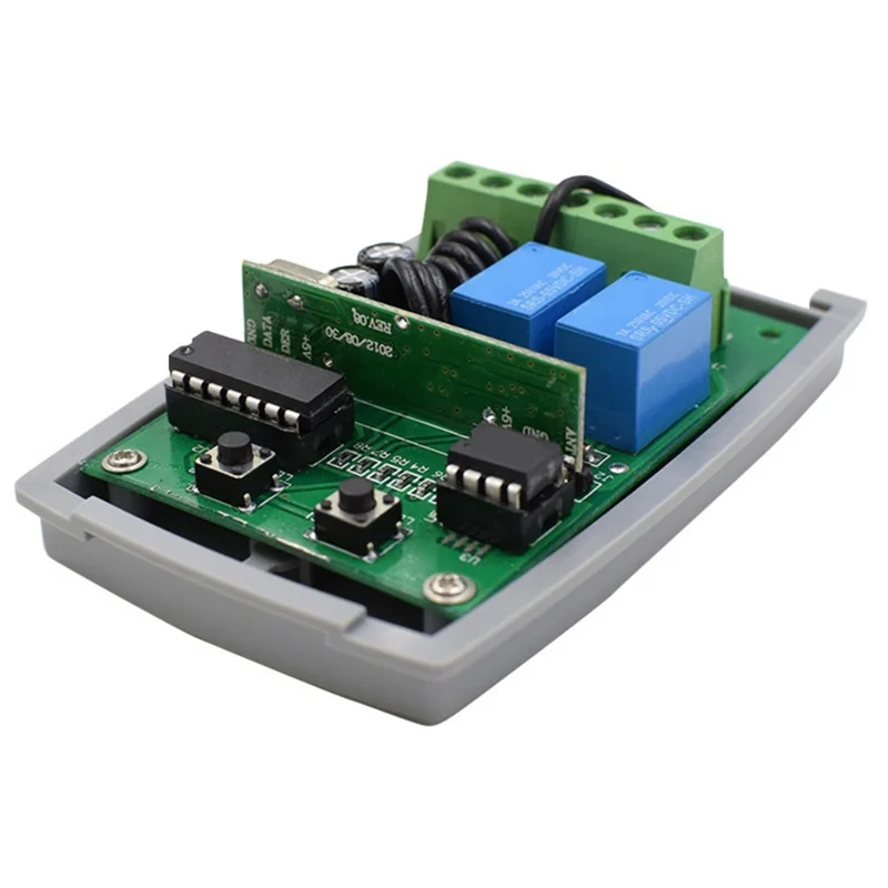 【Sleek Design】Universal Garage Door Remote Control 2 Channel 433Mhz Opener Remote, Receiver& Antenna Replacement 433Mhz System