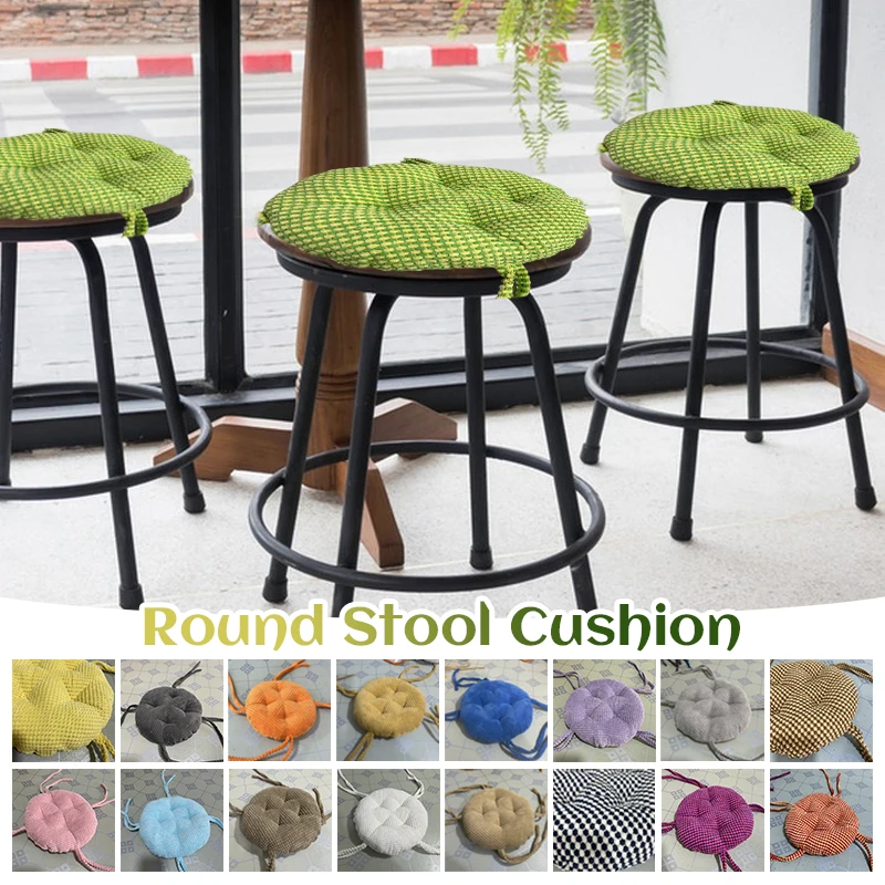 Thickened Round Stool Cushion Simple pure color Non-slip Cotton Chair Cushions Home Decor Rattan Chair Bar Stool Cushion 25/33cm